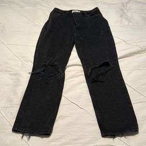 Abercrombie & Fitch 90s Straight Ultra High Rise Curve Love women black jeans